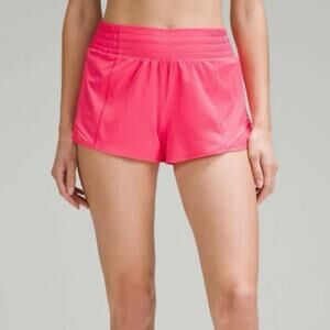 LULULEMON Lip Gloss‎ Pink Hotty Hot High-Rise Lined Short 2.5" Active Running 12